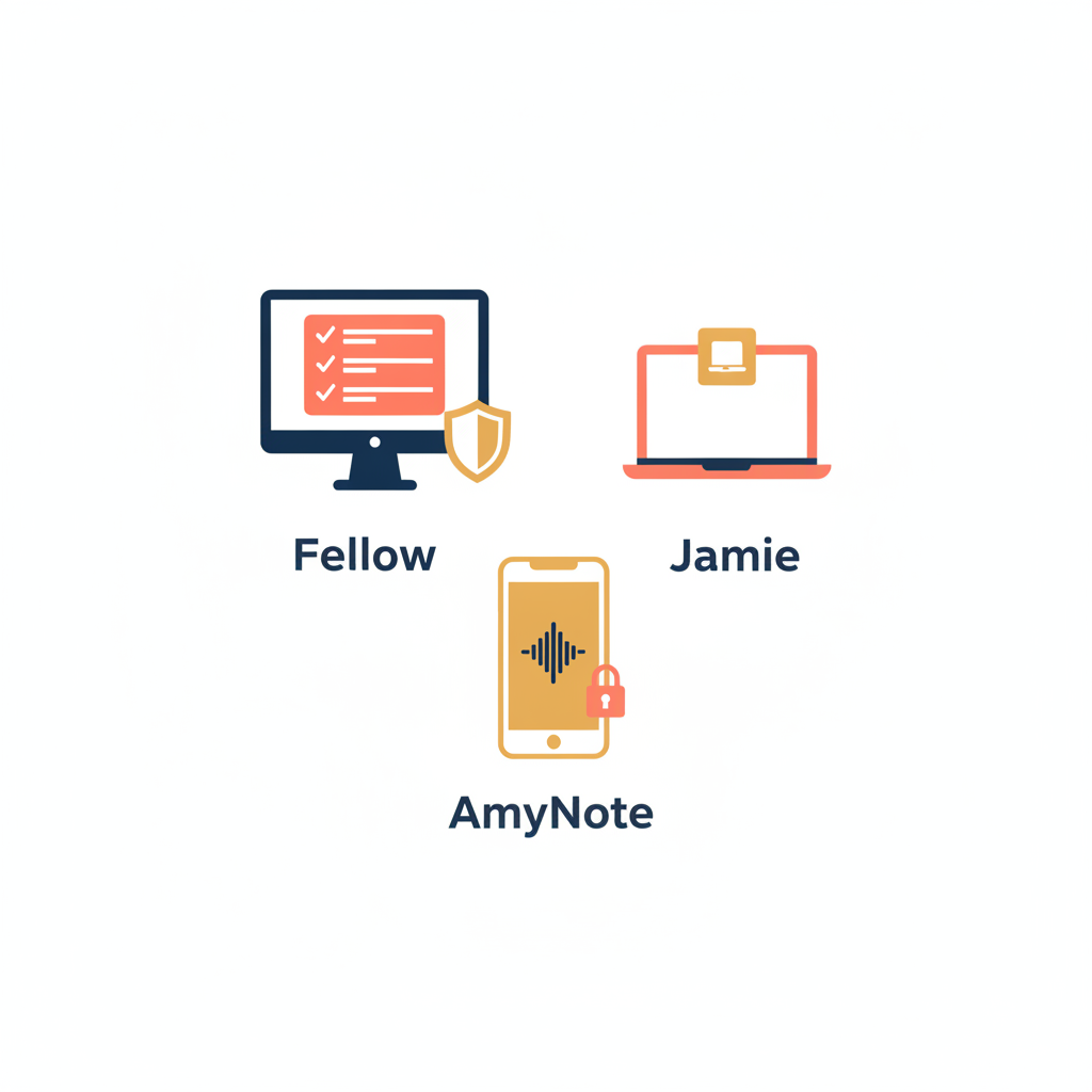Fellow vs Jamie vs AmyNote bot-free comparison 2026